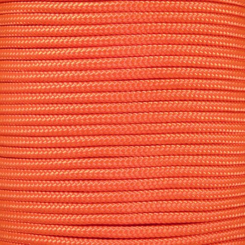 PARACORD PLANET 10, 25, 50, and 100 Foot Hanks of 425 Paracord (3mm) - Made of 100% Nylon for Tactical, Crafting, Survival, General Use, and Much More (Neon Orange, 100 Feet) — image 1