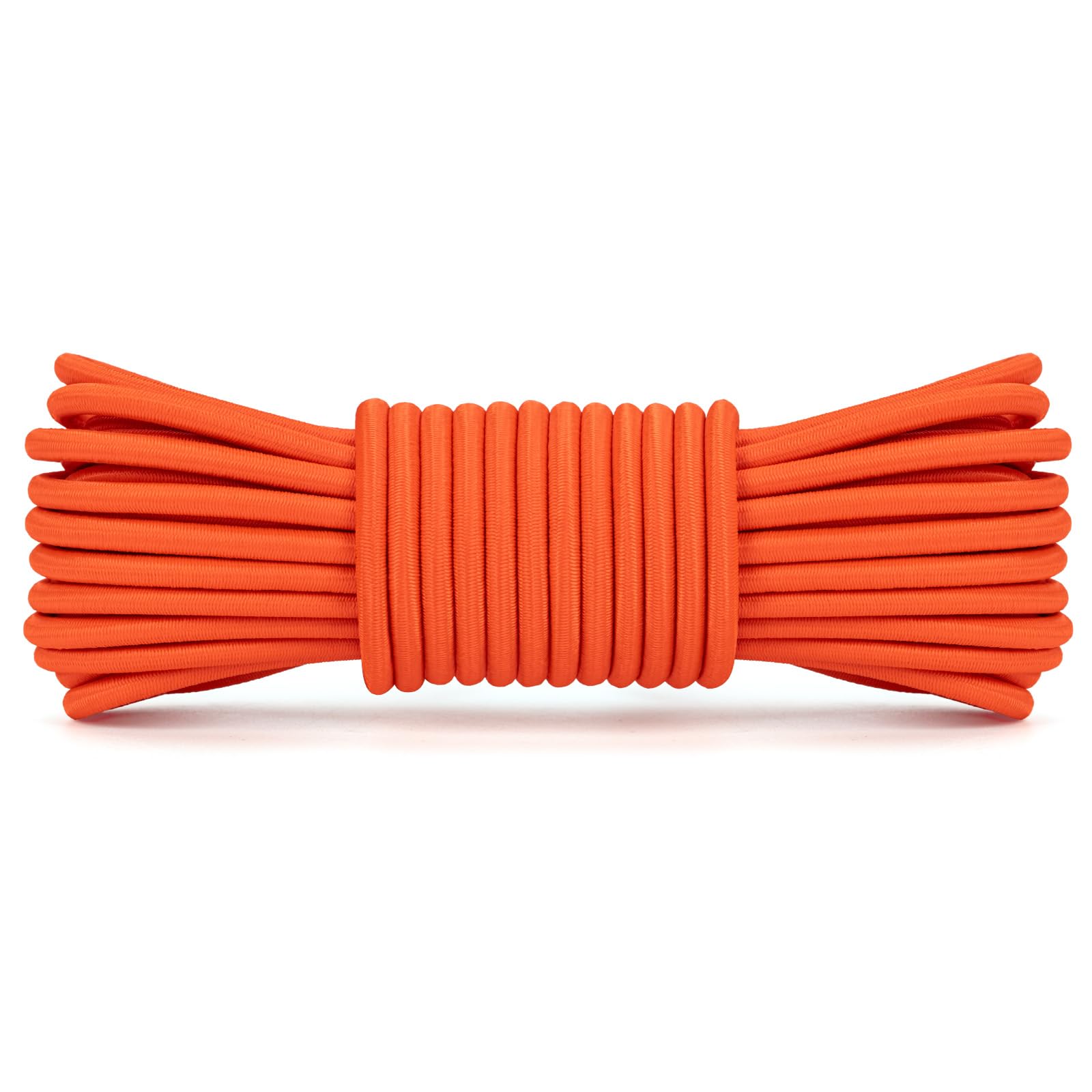 Abma Cord Bungee Cord 5mm 10M Elastic Shock Cord 100% Stretch Elastic Bungee Rope for Tarpaulin, Trailer, Backpack, Tent Pole, Kayak - Orange