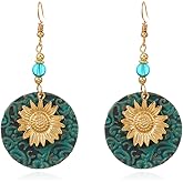 Sunflower Earrings for Women Bee Earrings Yellow Flower Earrings Bohemian Daisy Flower Earrings Cute Elegant Summer Boho Jewelry