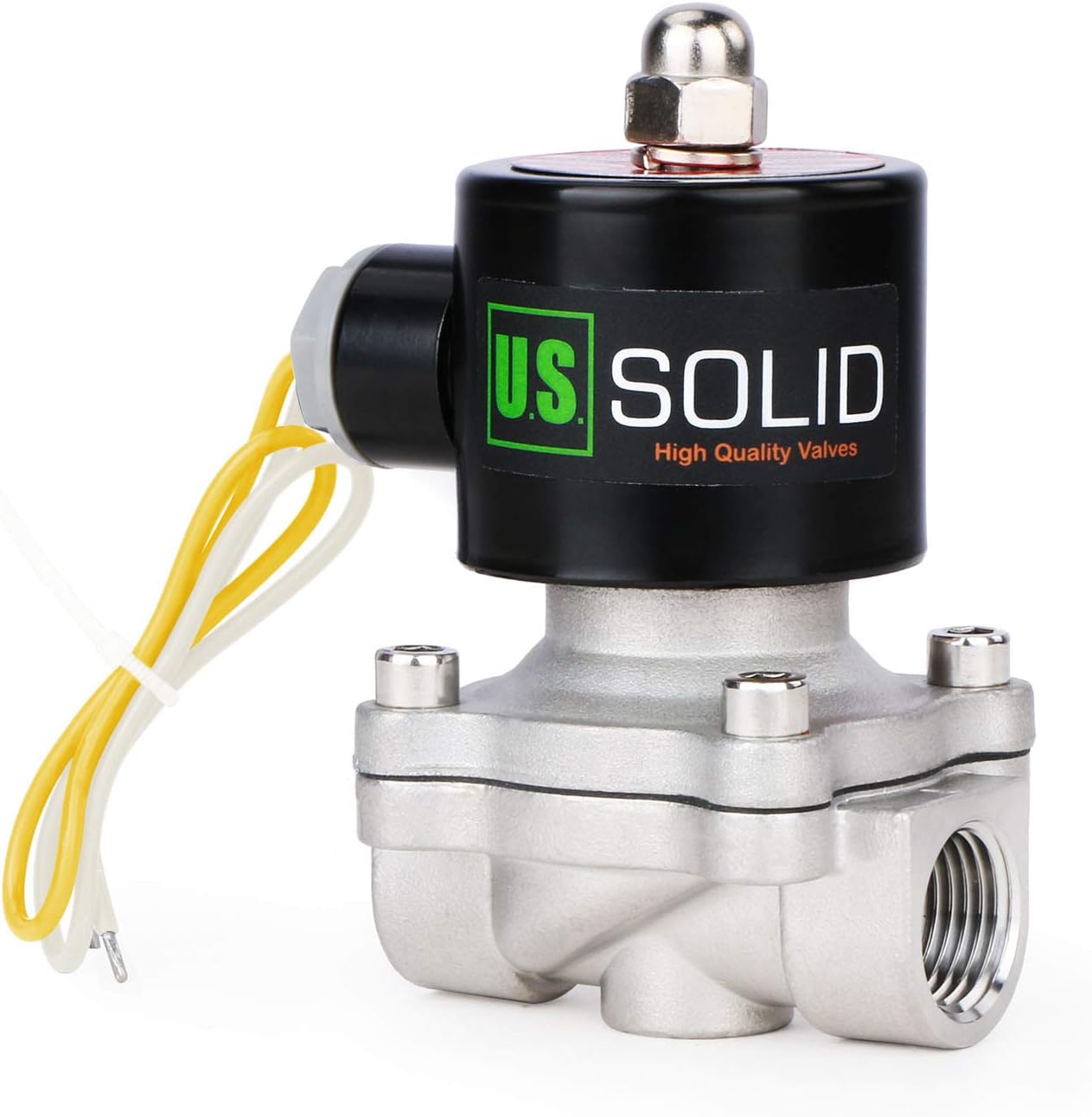 1/2" Stainless Steel Electric Solenoid Valve 220V AC G Thread Normally Closed VITON from U.S. SOLID