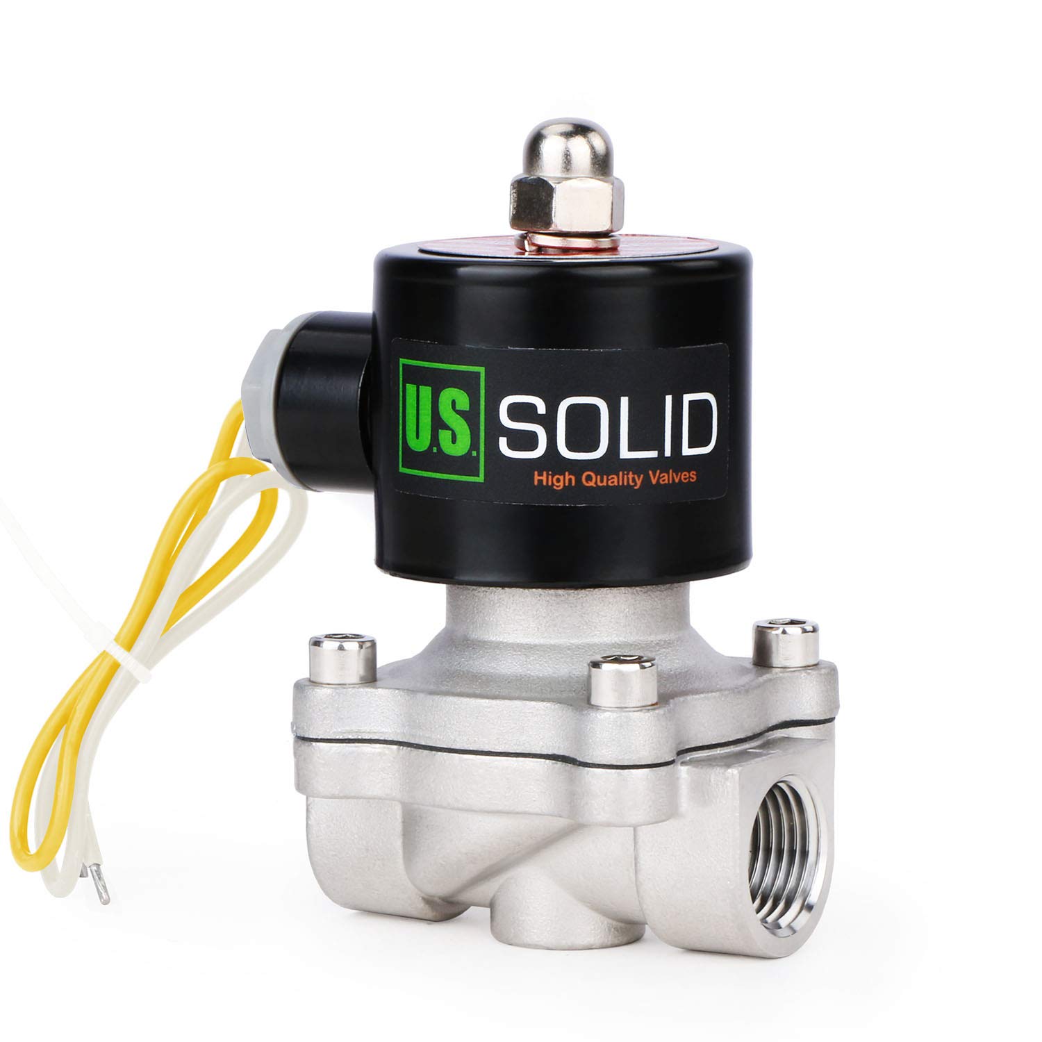 1/2" Stainless Steel Electric Solenoid Valve 220V AC G Thread Normally Closed VITON from U.S. SOLID