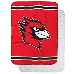 Wesleyan Cardinals Primary Logo Stripes Sherpa
