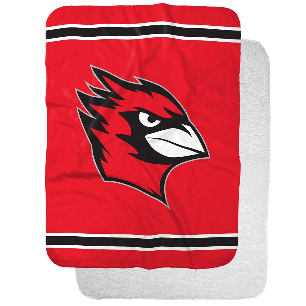Wesleyan Cardinals Primary Logo Stripes Sherpa
