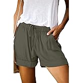 ONLYSHE Womens Casual Drawstring Shorts Summer Elastic Waist Shorts Pocketed Pants