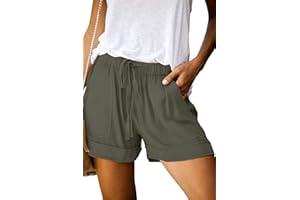 ONLYSHE Womens Casual Drawstring Shorts Summer Elastic Waist Shorts Pocketed Pants
