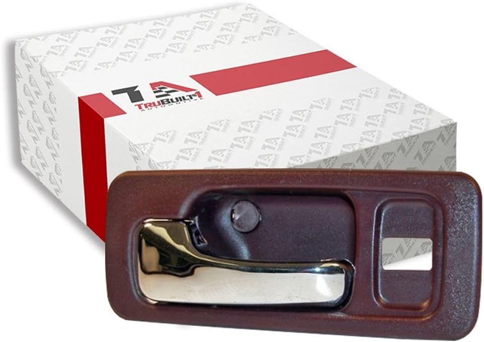 T1A Interior Inside Front Left Driver's Side Door Handle Replacement 1990-1993 Honda Accord Red with Chrome Lever, T1A-72165-SM4-003ZD