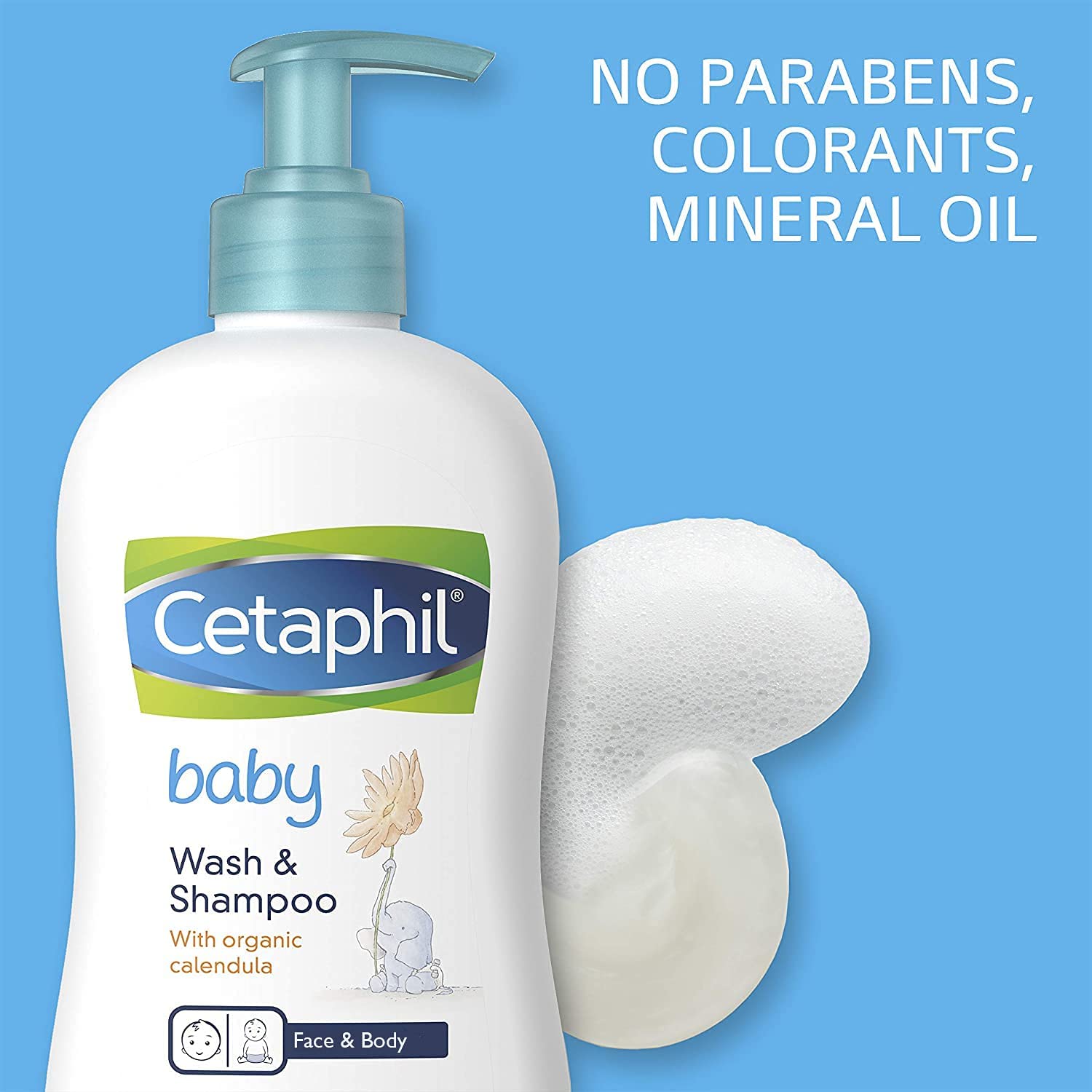 Cetaphil Baby Wash & Shampoo, 13.5 Fl. Oz & Baby Eczema Soothing Lotion with Colloidal Oatmeal, For Dry, Itchy and Irritated Skin, 5 Fl. Oz