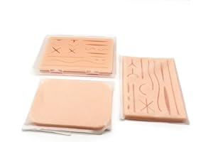 Carrotmiss Upgraded Suture Pad (3Pcs and a Box) has 3 Layers Silicone and Various Wound Shapes， Hard to Tear or Break。Gifts for Medical Students，Suture Pads Perfect The Suture Kit，Suture Practice Pad