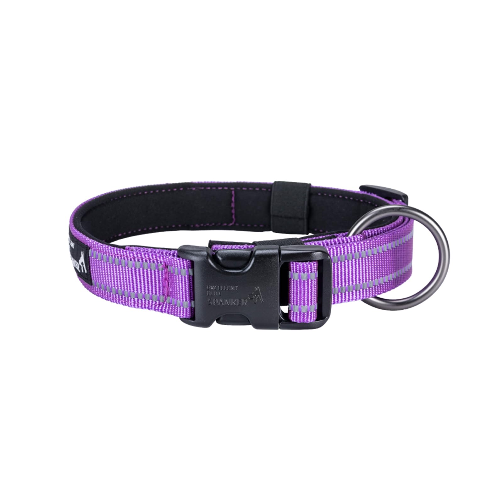 EXCELLENT ELITE SPANKER Reflective Dog Collar Classic Soft Padded Breathable Nylon Adjustable Pet Collar with Quick Release Buckle for Boy Girl Male Female Puppies Small Medium Large Dogs(S-PUL)