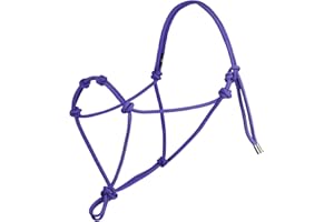 Harrison Howard Rope Halters for Horses Super Sturdy Horse Rope Training Halter with 4 Knot 1/4" Stiff Halter Cord Size Small