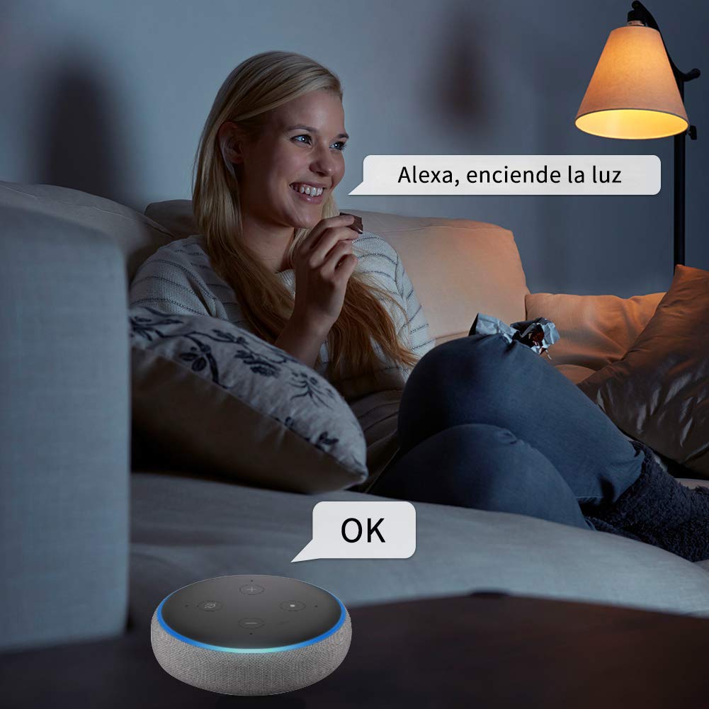 Enchufe inteligente ANOOPSYCHE, interruptor Enchufe inalámbrico compatible con Android, iOS, Alexa,Google Home, con control por Voz, programable, control a distancia, No se Requiere Hub (2 unidades)