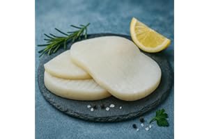 OCEANZEN: Calamari Steaks, Approximately 1/4 Inch Thick, Premium Quality,4-5 Ounces Per Piece (2 Pounds)