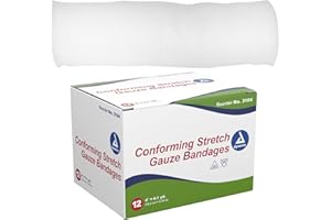 Dynarex Non-Sterile Stretch Gauze Bandage Roll, 4" x 4.1 yds., 12 Count