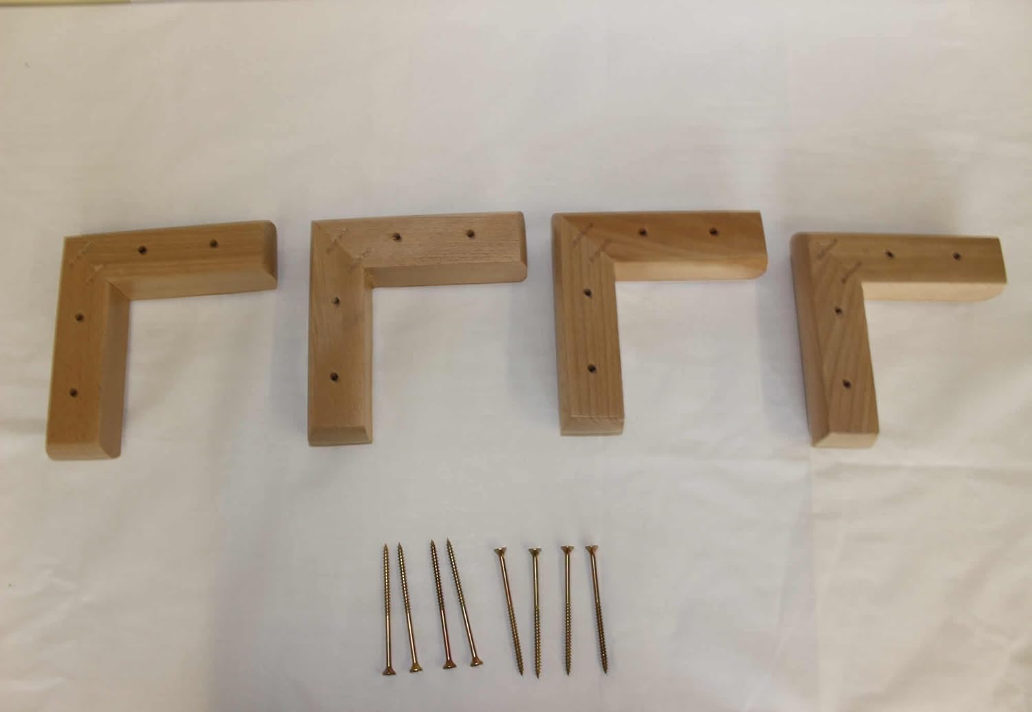 4 x Natural L Shaped Wooden Furniture Legs/ Feet Sofas,Settees,Stools