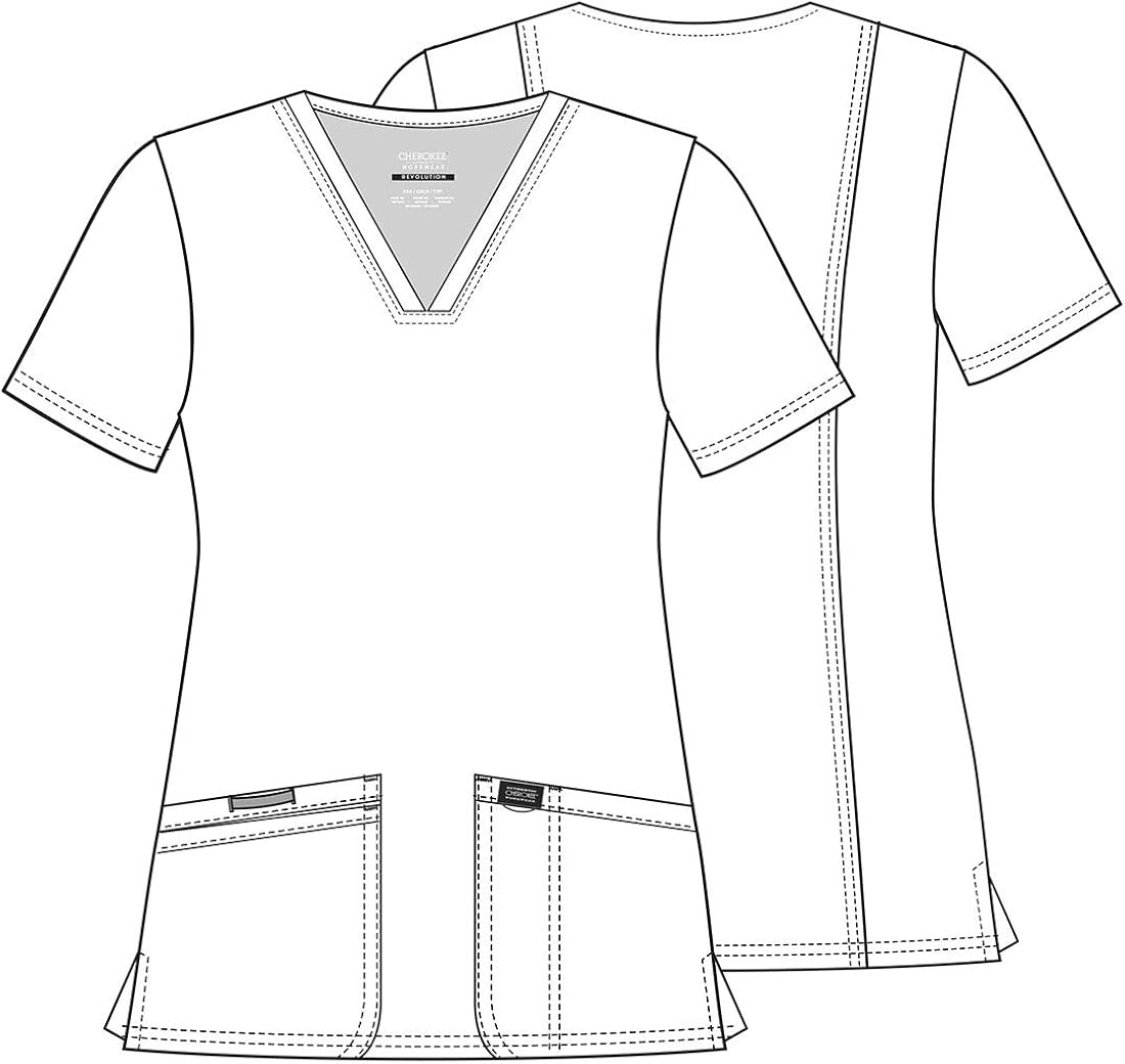 Amazon Co Jp Cherokee ワークウェア レボリューション レディース Vネック スクラブトップ 服 ファッション小物