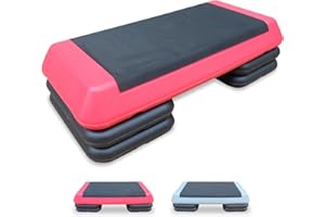 SCULPONG Aerobic Step Platform 30" × 14" Height Adjustable Workout Step for Fitness Strength Training with Risers Exercise Platform for Home Gym