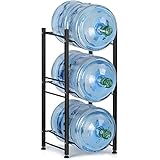 Water Cooler Jug Rack, 5 Gallon Water Jug Holder Water Bottle Storage Rack, 3 Tiers, Black