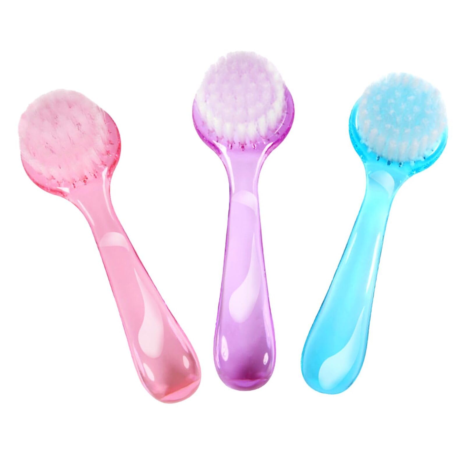 3 Pack Small Pet Grooming Brushes for Guinea Pigs, Hamsters, Rabbits & Cats – Soft Bristle Bathing & Massage Comb, Gentle Hair Cleaner for Ferrets, Chinchillas (Pink, Blue, Purple)