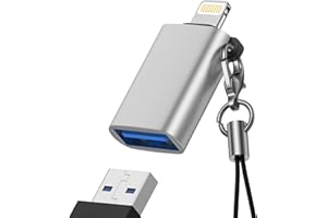 HAOANO iPhone OTG Adapter, USB 3.0 Female to Lightning Male Adapter OTG Dongle for iPhone 14 13 12 11 Xr X XS 8, iPad Air Pro Mini, Camera, Card Reader, Keyboard, Mouse, Hubs, USB Disk Connection - Silver