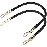 Semetall Handbags Replacement Straps 2Pcs 52cm/20.5" PU Leather Shoulder Bag Straps Handbag Handles Purse Belt Wallet Straps with Gold Spring Buckle(Black)