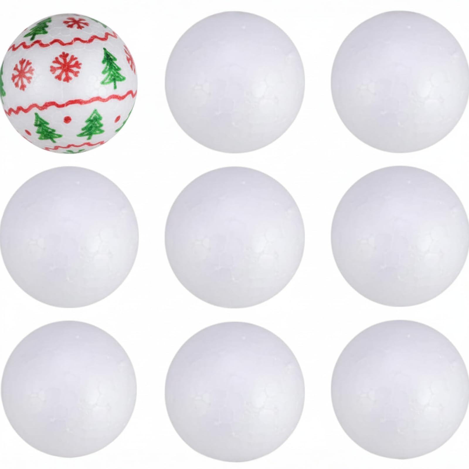 50pcs Craft Foam Balls Smooth Foam Balls for Arts Craft DIY Ornaments School Projects Christmas Decor (White,5cm)