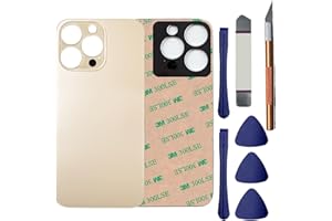 Anglepingping 13 Pro Max Back Glass Replacement for iPhone 13 Pro Max Rear Back Glass with Pre-Installed Adhesive and Tools(Gold)