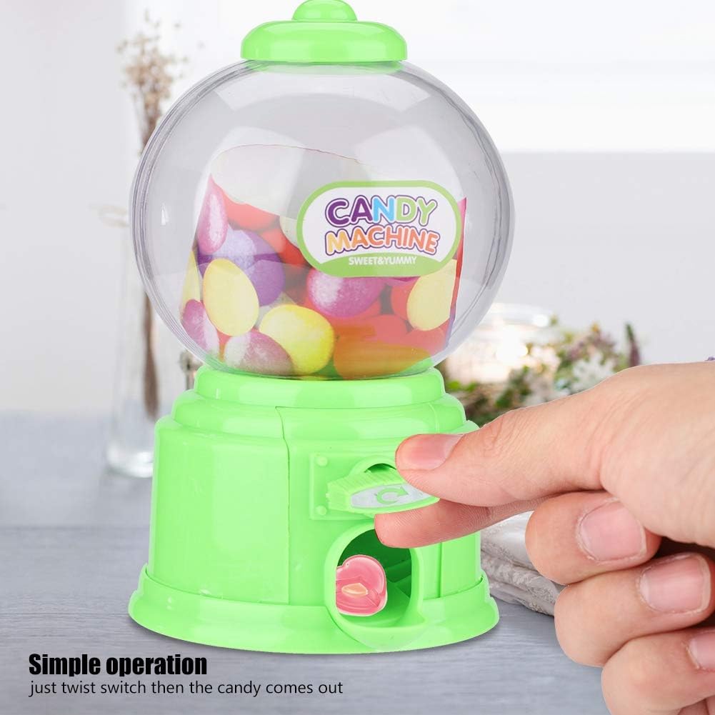Portable Children Candy Machine Plastic Mini Gumballs Dispenser Kids Kindergarten Gift(Green) - Image 3