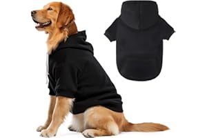 BAOBICUTE Dog Basic Hoodie Ultra-Soft Dog Clothes Cold Weather Sweaters for Medium Large Dogs Breathable Cozy Fabric Pet Coat Warm Stylish Sweatshirt with Leash Hole Pocket Dogs Jacket for Cats Boys Girls