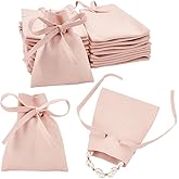 NBEADS 20 Pcs Velvet Drawstring Bags, 3.2×3.9"(8.2×10cm) Velvet Pouch Jewelry Bags Big Wrapping Bags Drawstring Jewelry Pouches for Christmas Party Wedding Favors, Pink