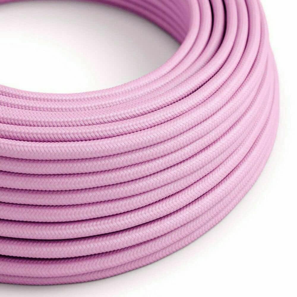 16.4ft Vintage 2 Core Cable Round 18 Gauge Baby Pink Flex Lamp Cord Fabric Cloth Covered Electrical Wire, 5m 2 Conductors Lamp Cabel Modern Pendant Wire for Pendant Light Bulb Industrial DIY Project. — image 1