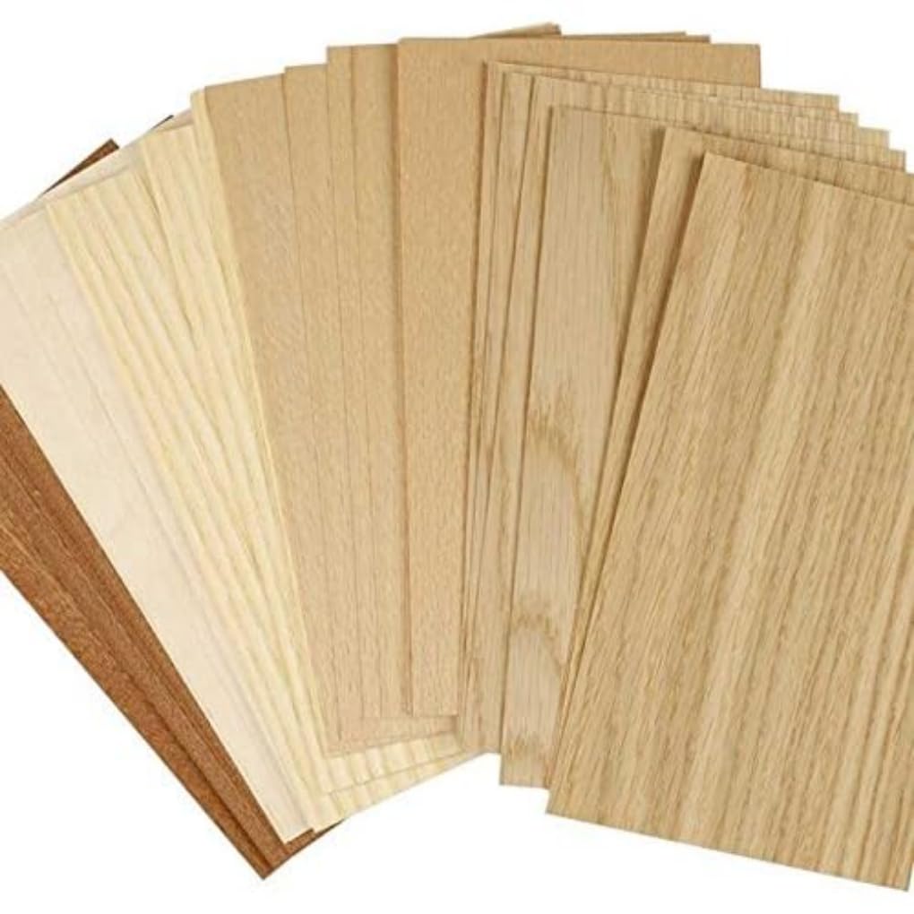 Creativ Wood Veneer, 30 Sheets, Beech, Oak, Mahogany, 22x12 cm