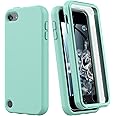 for iPod Touch 7th/6th/5th Generation Case,for iPod Touch case,Shockproof Silicone [with Built in Screen Protector] Full Body Heavy Duty Rugged Defender Cover(Green)