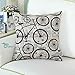 CaliTime Canvas Throw Pillow Cover Shell for Couch Sofa Home Decoration City Buildings Brown Bicycles Wheels 18 X 18 Inches
