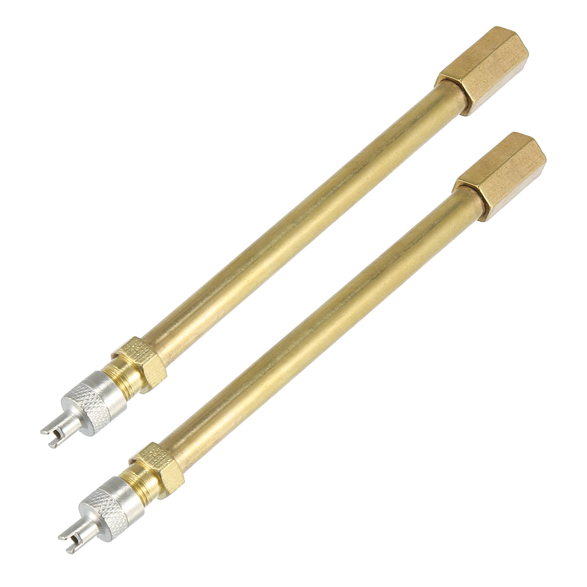 X AUTOHAUX 2pcs 120mm/4.72" Long Brass Auto Tire
