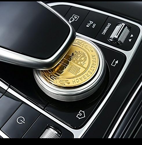 Tacraft 3D Car Multimedia Knob Decorate Badge Affalterbach Emblem Sticker for Mercedes Benz 1.89''(48mm) (Gold)