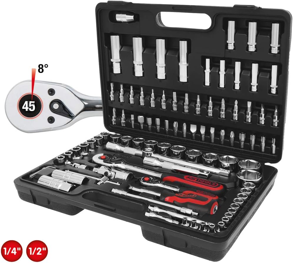KS Tools 918.0796 1/4" + 1/2" CHROMEplus Socket set, 96 pcs, Colour, 96-Tlg - Image 3