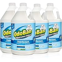 OdoBan 1 Gal Concentrate 4-Pack, Fresh Linen Scent - Odor Eliminator, Disinfectant, Flood Fire Water Restoration