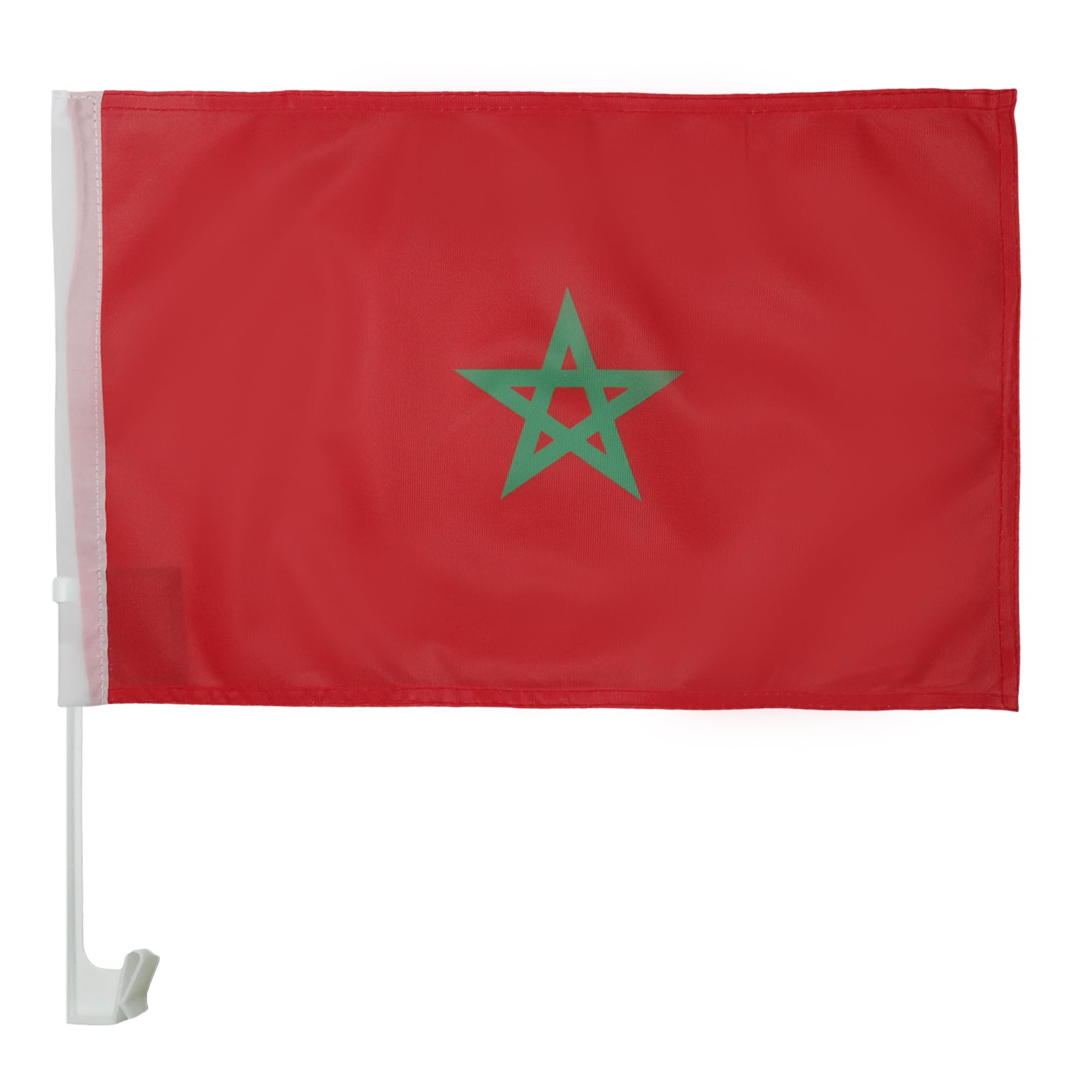 AZ FLAG Morocco Car Flag 18'' x 12'' - Moroccan Car flags 30 x 45cm - Banner 18x12 INCHES PLASTIC STICK