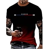 SOLY HUX Men's Letter Print Short Sleeve T Shirt Round Neck Summer Casual Tee Tops