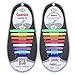 Talent Fashion Kids/Adults Multicolor Tieless Elastic Silicone No Tie Shoelaces Waterproof Rubber Flat Running Shoe Laces for Sneakers Board Shoes Casual Shoes and Boots Adult Rainbow