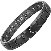 PUJANE Magnetic Hematite Bracelets for Men Women 316L Stainless Steel Power Balance Energy Magnets Stones Bracelet Jewelry Gift with Adjustment Tool