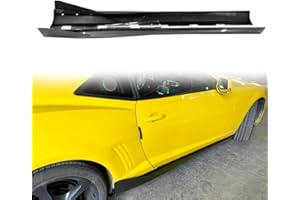 MODILOVER Side Skirts, Compatible With 2010-2015 Chevrolet Camaro, PP Carbon Fiber Print IKON V3 Style Rocker Panel Side Splitter Bottom Line
