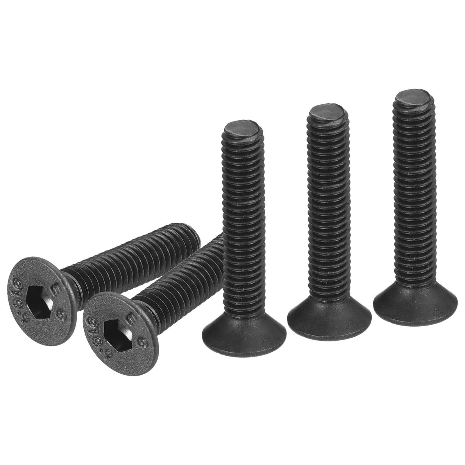 DTGN M3-0.5x16mm Flat Head Socket Cap Screws, 100 Pack Hex Socket Flat Head Screws Carbon Steel Black Oxide, Full Thread, Countersunk Bolts