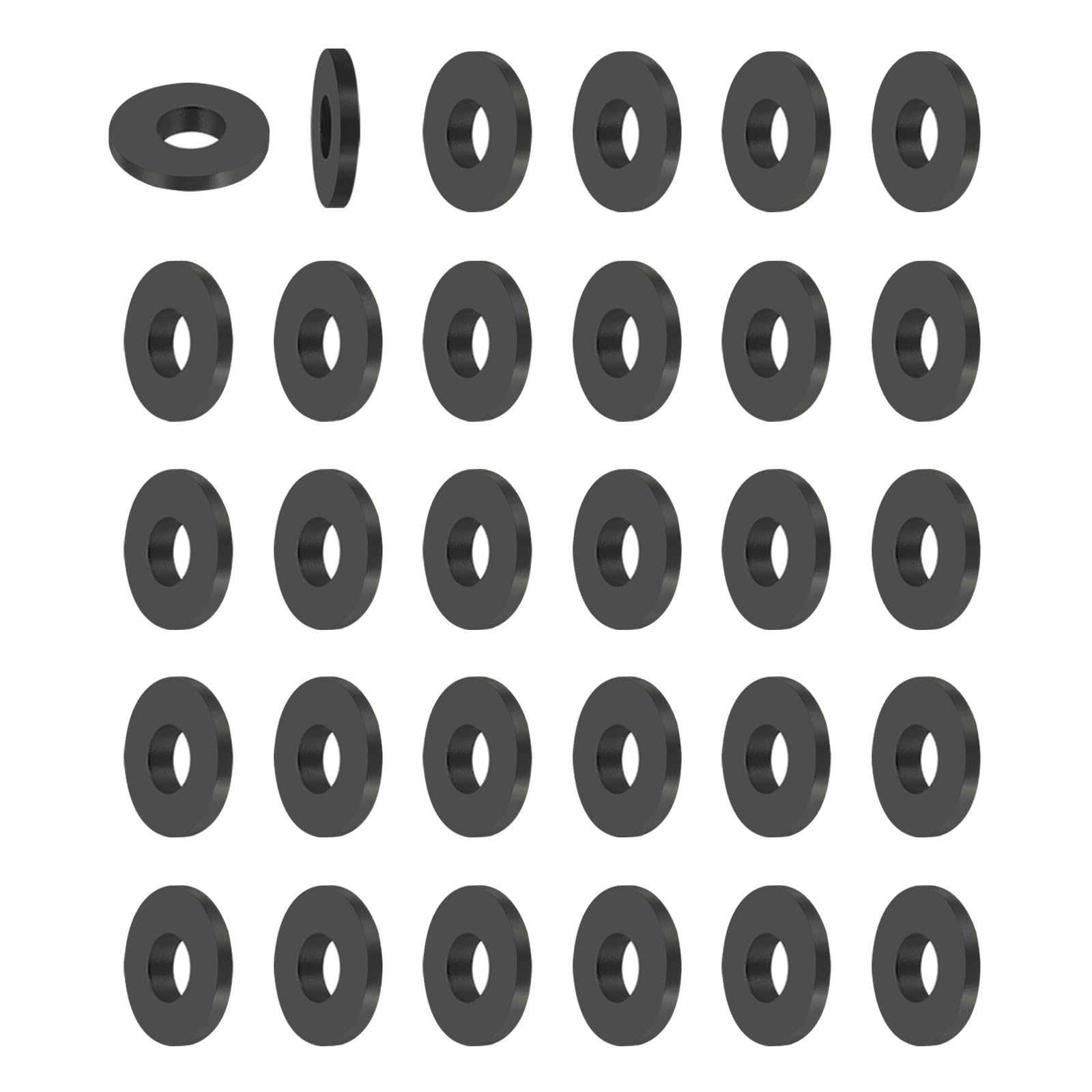 PATIKIL Multi Purpose Rubber Spacer, 30Pcs 10mm ID x 25mm OD x 3mm T Neoprene Round Anti-Vibration Isolation Pads Isolator Rubber Bushings Spacer Washer for HVAC Bolts Car Accessories