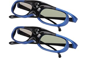 144Hz DLP Link 3D Glasses 2Pack, Rechargeable 3D Active Shutter Glasses, Lightweight and Portable DLP Link 3D Glasses for All
