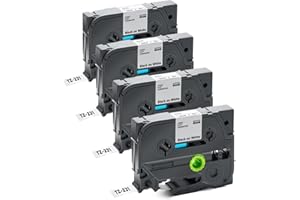 NUTTUTO Replacement for Brother Label Tape TZe, TZ, Tape, P-Touch Label Tape 12mm 0.47" Laminated White Label Maker TZe-231, Compatible with Brother P Touch-D210 PT-D220 PT-H110 PT-D600, 4 Pack