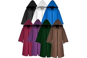 YLYGJGL Long Hooded Wizard Witch Cloak for Halloween Cosplay Costumes Men Women Medieval Renaissance cape Monk Robe