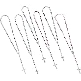 Juvale Rosary Beads Multi-Color Set - 12 Pieces, 6mm Glass Beads with Silver Crucifix - Catholic Rosaries for Men & Women - Prayer Gifts