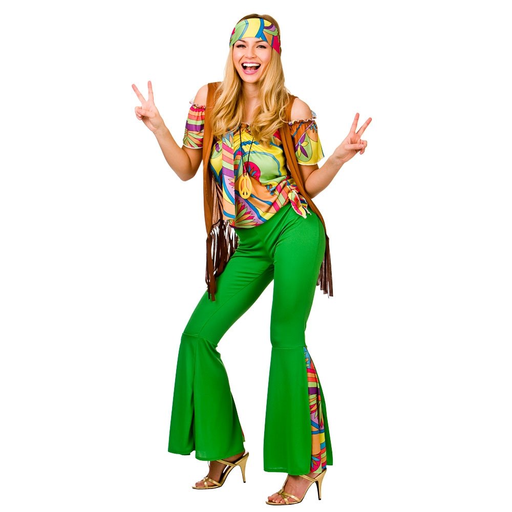 Wicked Costumes Adult Ladies Groovy Hippie Fancy Dress Costume - X-Small (UK 6-8)