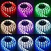 WenTop Led Strip Lights Waterproof USB Powered 5V 5050 RGB Black Strip Light 6.56ft(2M) 60leds Flexible Tape Light with RF Remote Controller for TV Back Lighting, PC Case, Desk, Trucks,Under Cabinet